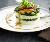 Kartoffelpüree mit Mangold und Tofu