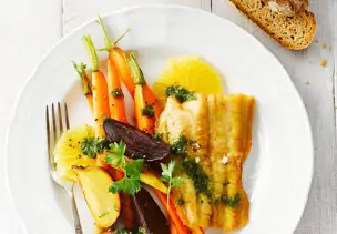 Waller mit Gemüse und Petersilienpesto