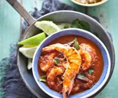 Shirmps in Tomatensauce mit Reis
