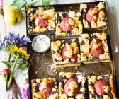Mohnkuchen mit Birnen