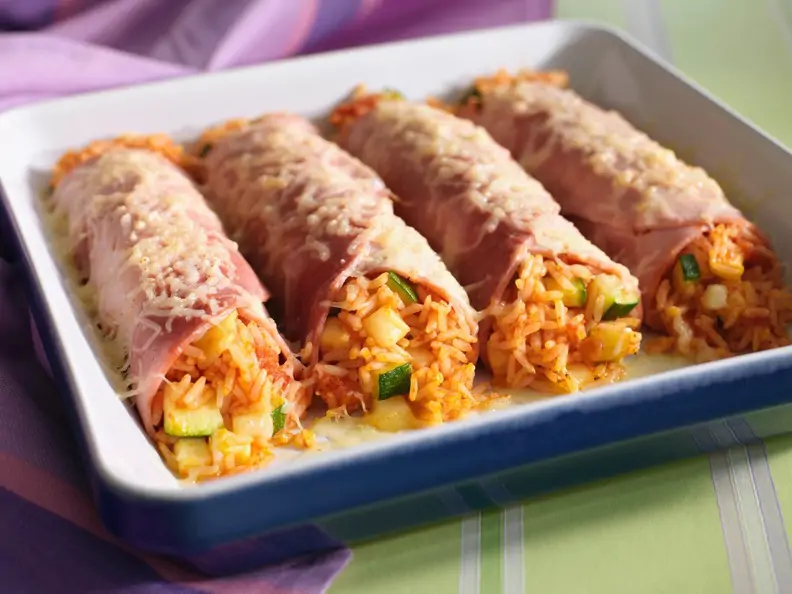 Cannelloni aus Schinken und Reis