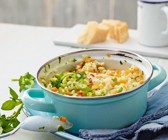Gemüserisotto mit Möhren und Brunnenkresse