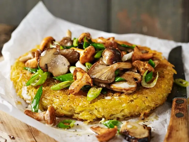 Kartoffelrösti mit Pilzen