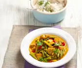 Putencurry mit Ingwer, Chili und Bohnen