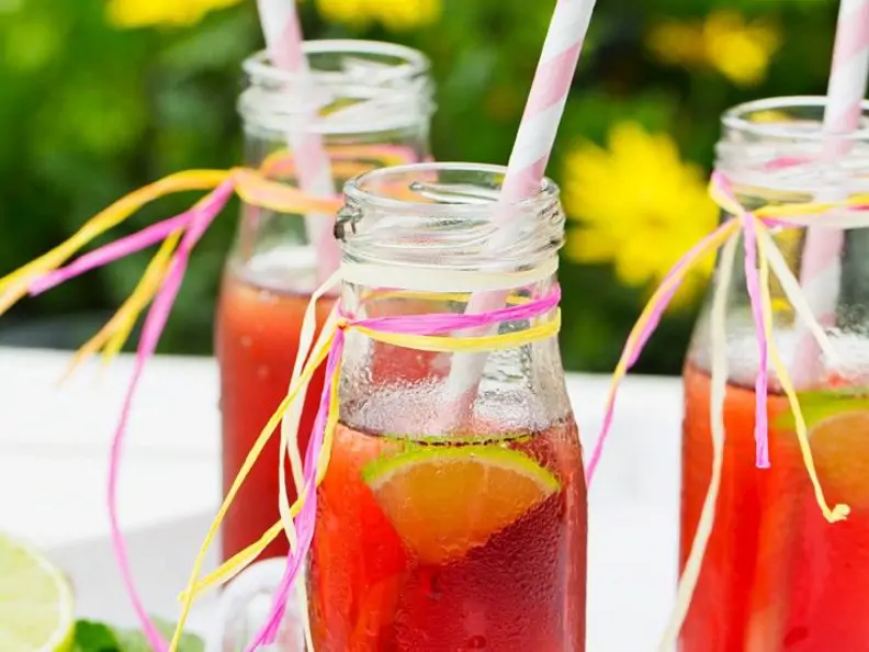 Pfefferminzeistee mit Limette