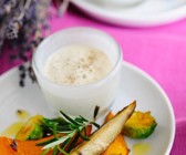 Gebackenes Gemüse mit Lavendel-Käsecreme