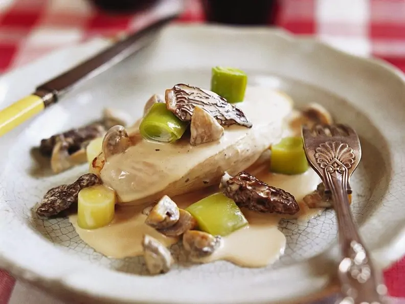 Hähnchenfilet mit cremiger Morchelsoße