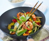 Wokgemüse mit Shrimps