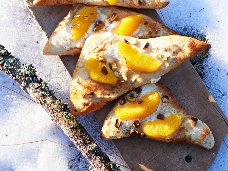 Süße Orangen-Ricotta-Pizza