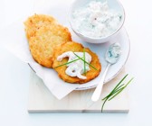 Kartoffelpuffer mit Quark-Shrimps