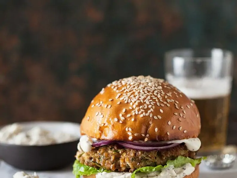 Hamburger mit Frischkäse