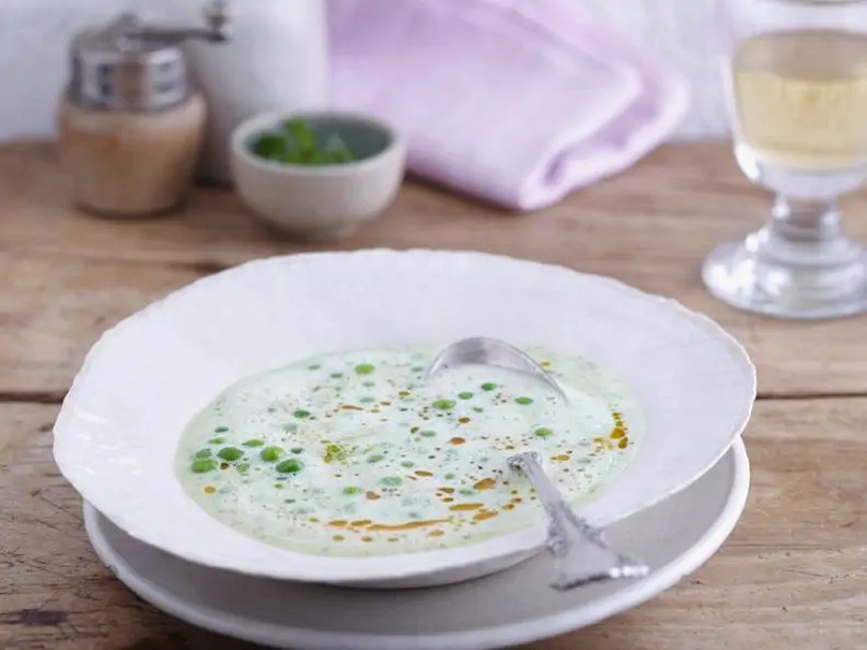 Erbsen-Mandelcreme-Suppe