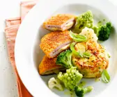 Schweine-Cordon-Bleu mit Gratin und Gemüsebeilage