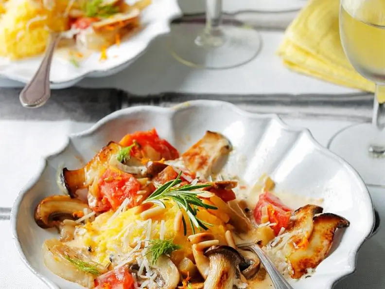 Polentaklößchen mit Pilzen
